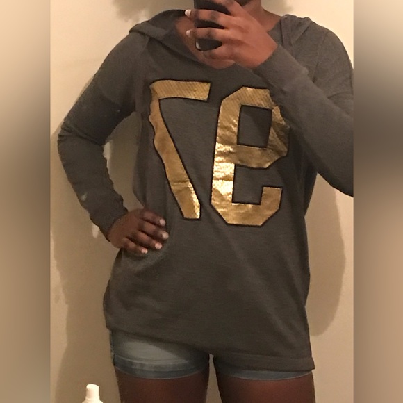 Grey and gold lightweight hoodie - Picture 4 of 4